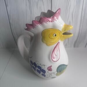 VTG Rooster Pitcher Mesa International Farmhouse 9.5” MCM Ceramic Decorative
